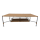 Table basse vintage en rotin et métal