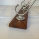 Old coat rack wood aluminum 3 hooks