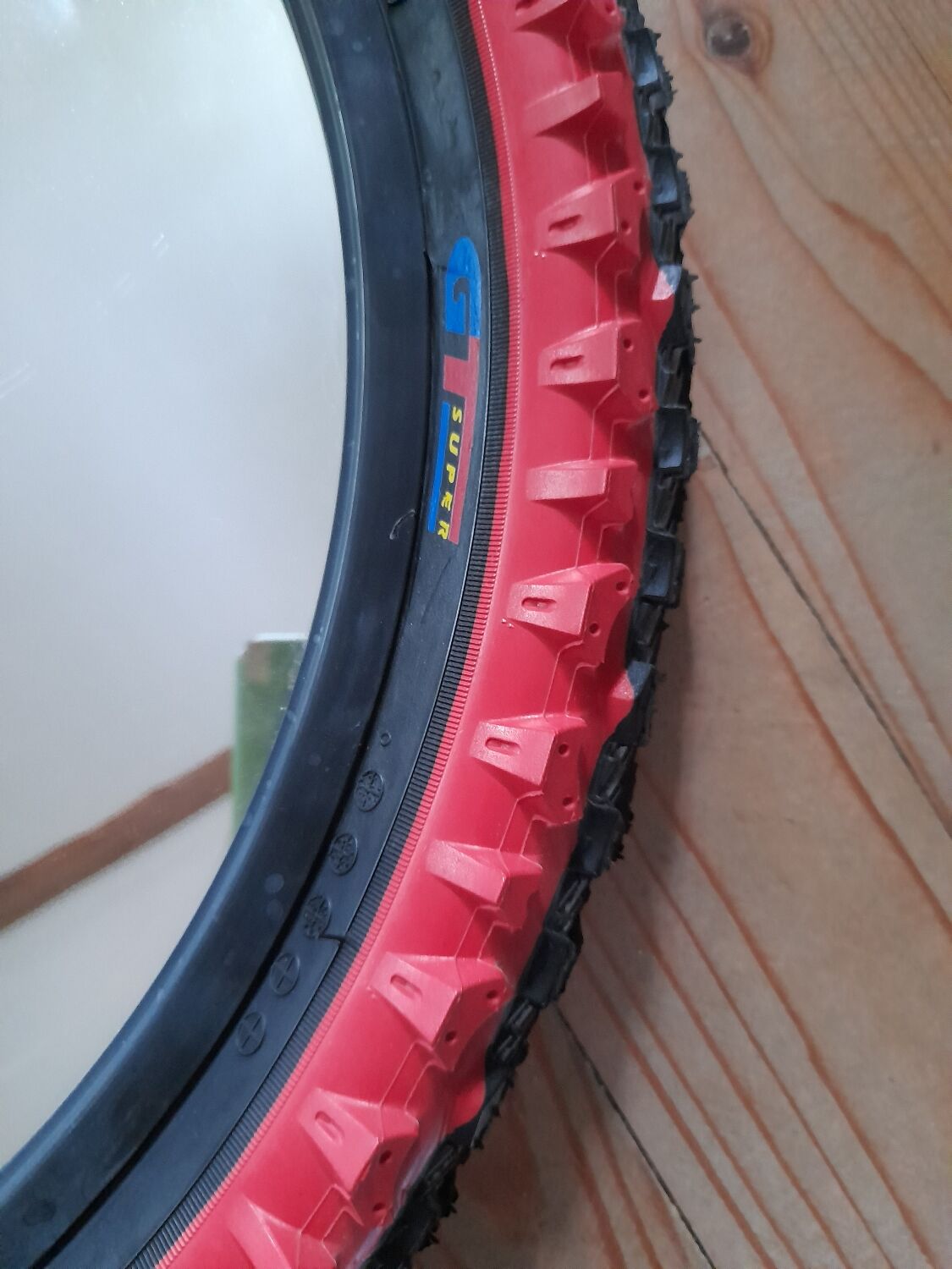 BMX tire mirror Ikea Volda red