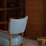 Modern Danish, curved oak chaise longue, attributed to Viggo Boesen, 1950s