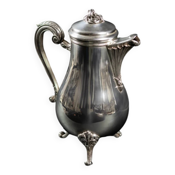 Silver-plated metal verseuse by Christofle, Marly model, Rocaille ornaments.
