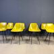 Mid-century fiberglass Coccinelle chairs by Rene Jean Caillette, 1950s - set of 8