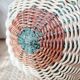 Panier ancien, besace en osier tressé - art populaire