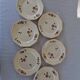 Set of 6 vintage dessert plates from Moulin des Loups in good condition.