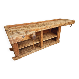 Old Swedish workbench side table kitchen island