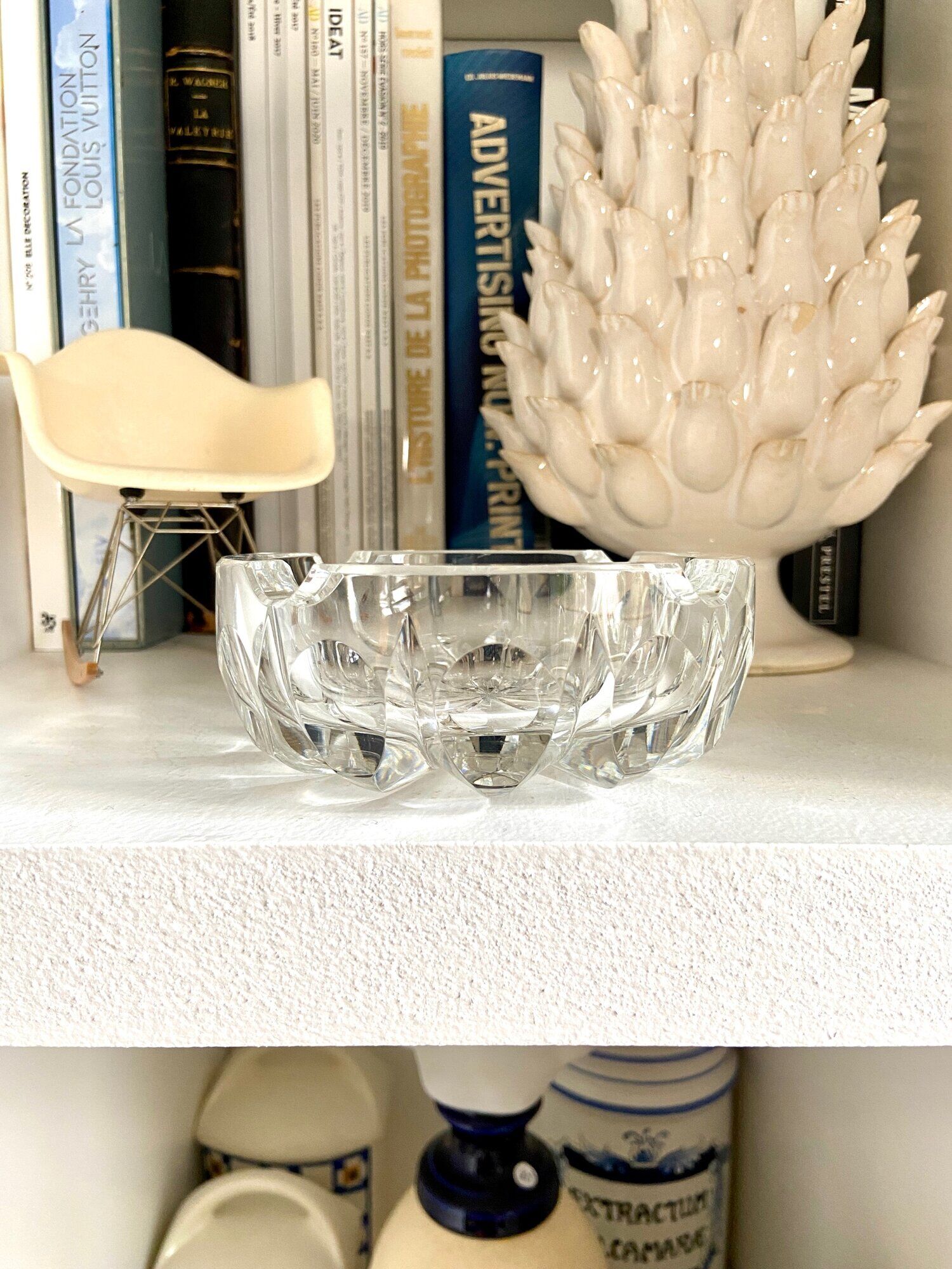 Saint Louis ashtray in chiseled crystal