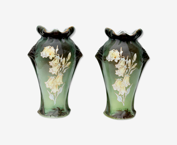 Pair of ceramic vases from Luneville | Selency