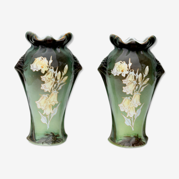 Paire de vases en céramique de Luneville