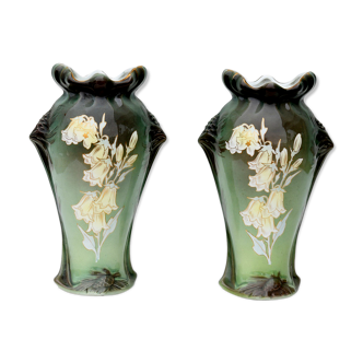 Paire de vases en céramique de Luneville
