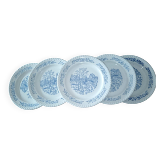 Lot de 6 assiettes à dessert anglaise ancienne