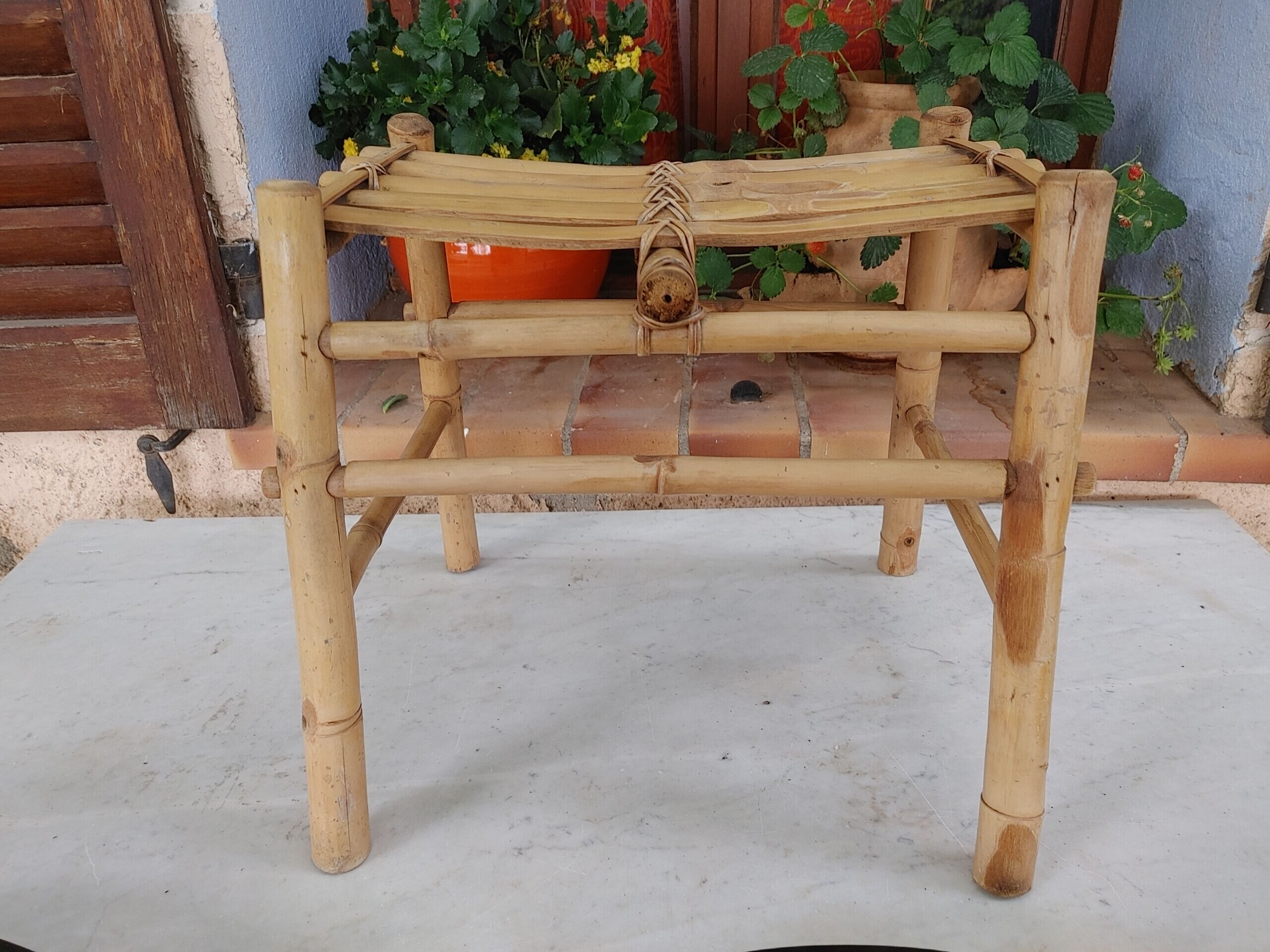 Vintage bamboo bench from the 60/70