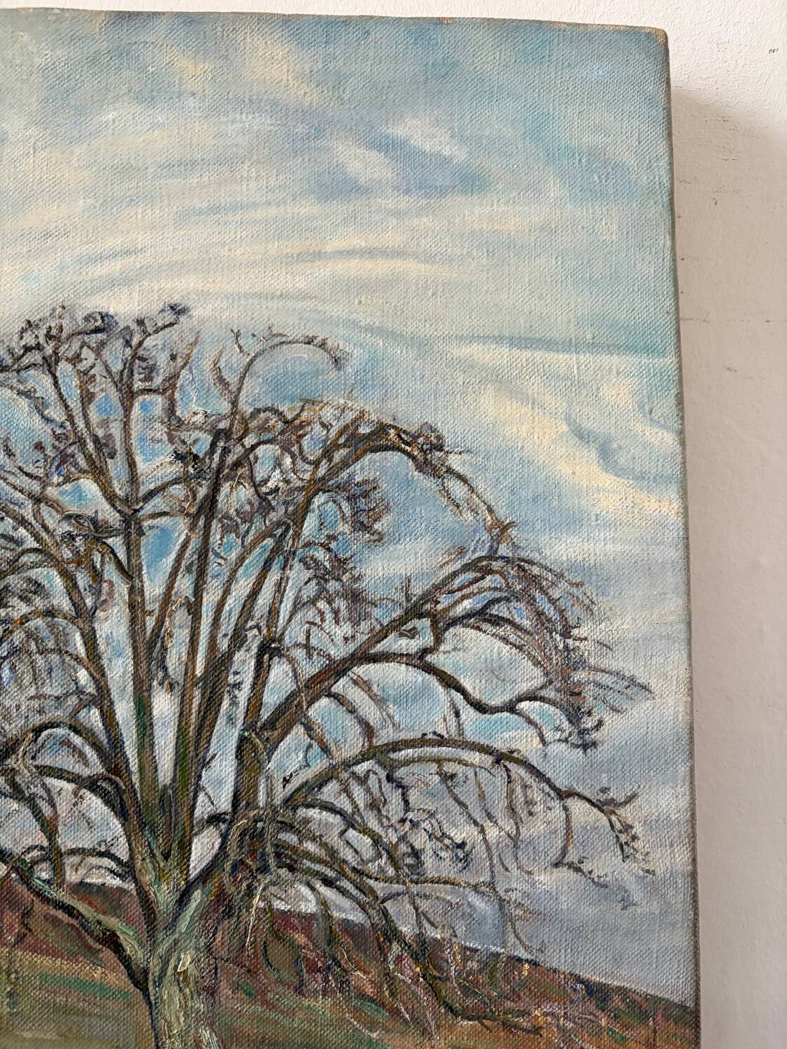 The path under the winter trees signed Maurice Bouillot 1946
