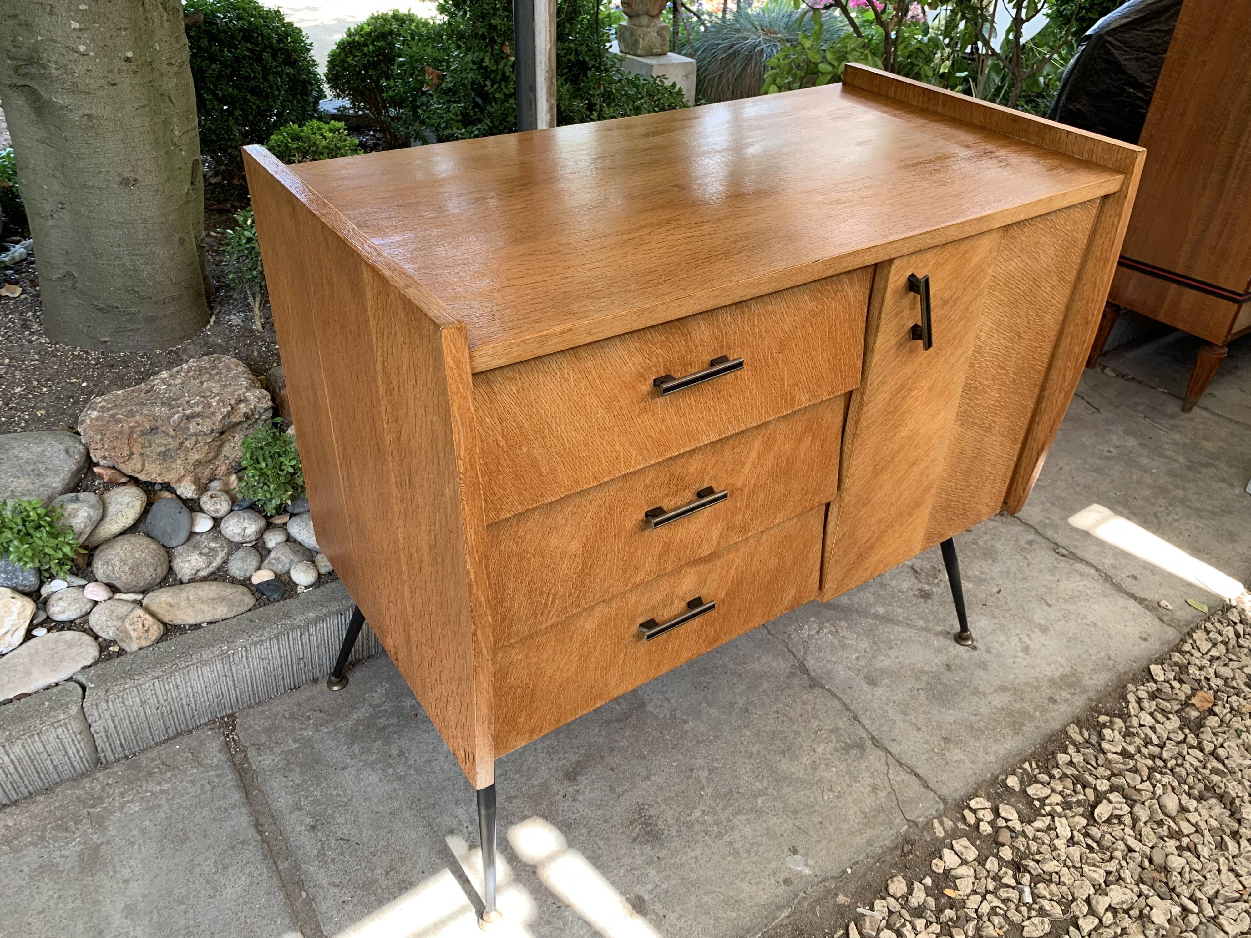 Buffet commode pieds compas 50’s