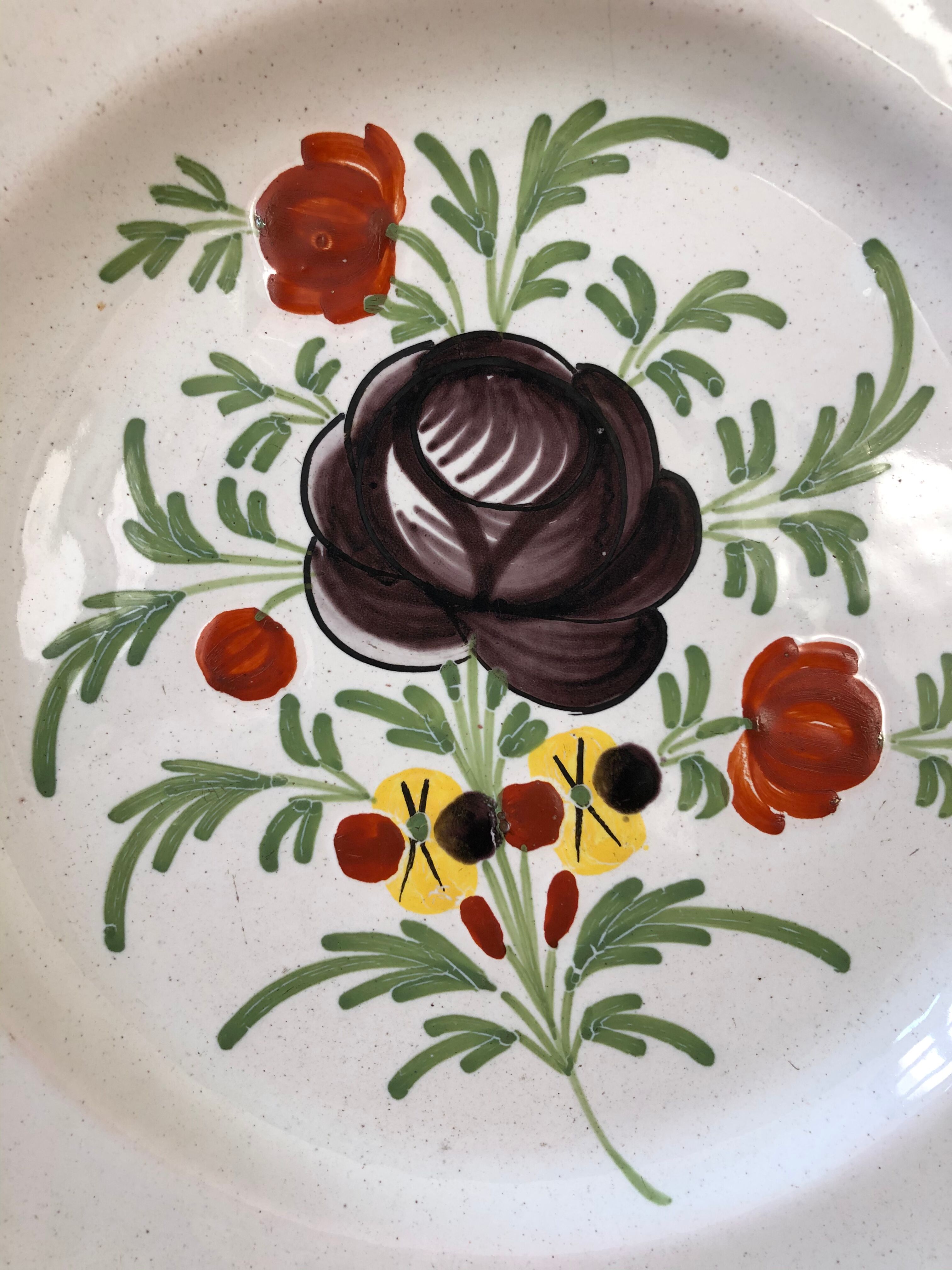 Unsigned 19th century hand-painted plate