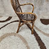 Vintage bamboo rattan armchair