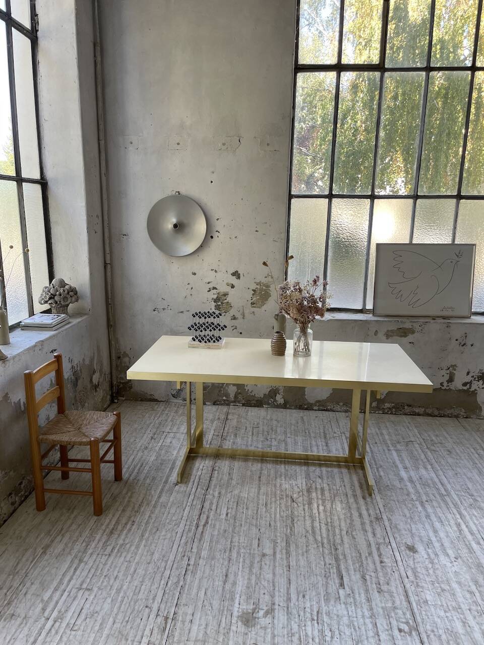 Brass table 1970 Italian lacquer