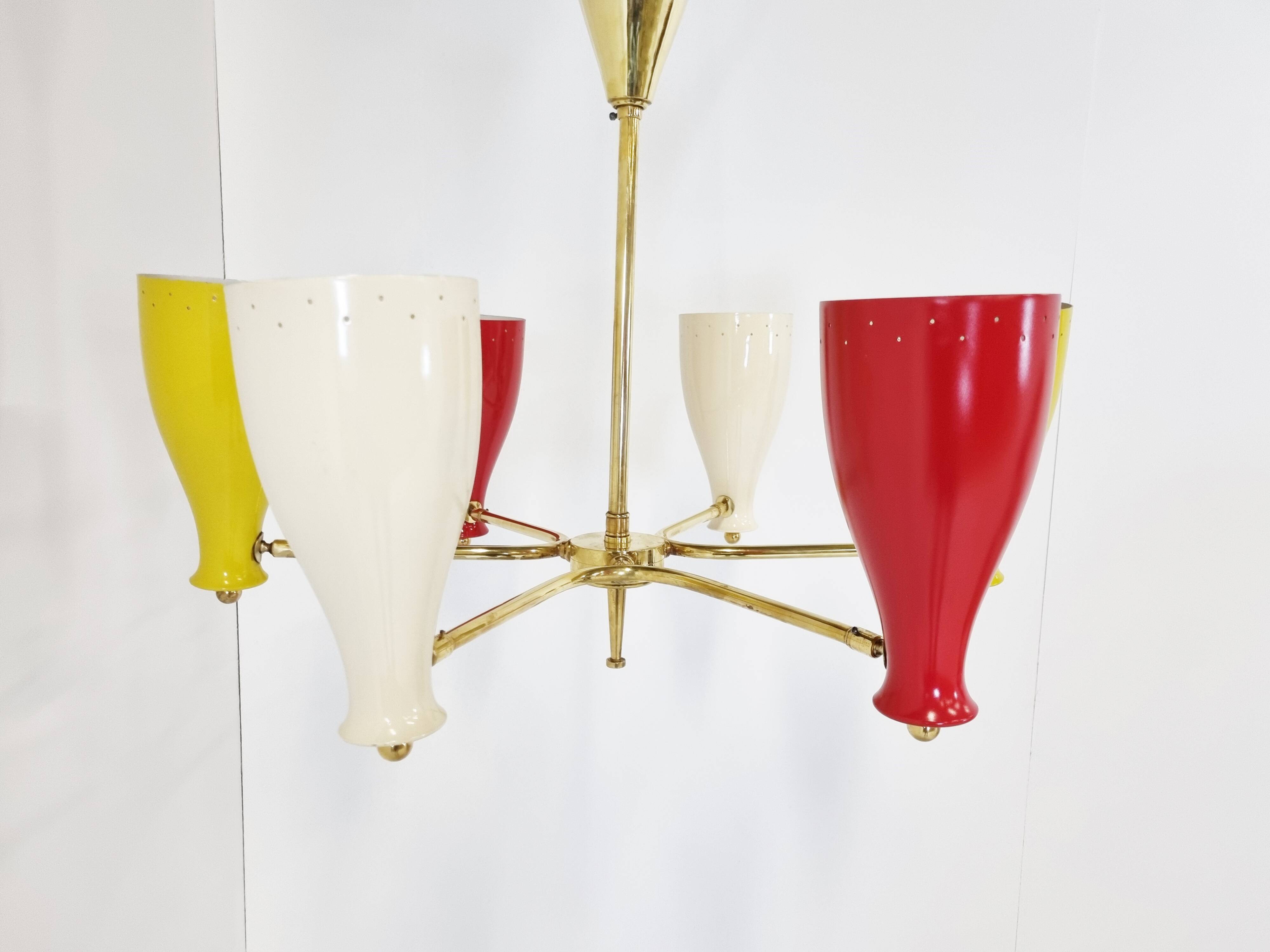 Mid century coloured chandelier, 1950s