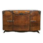 Sideboard in a row, Art Deco period, in mahogany.