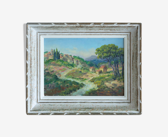 Tableau signé Rougier paysage provence hst huile toile