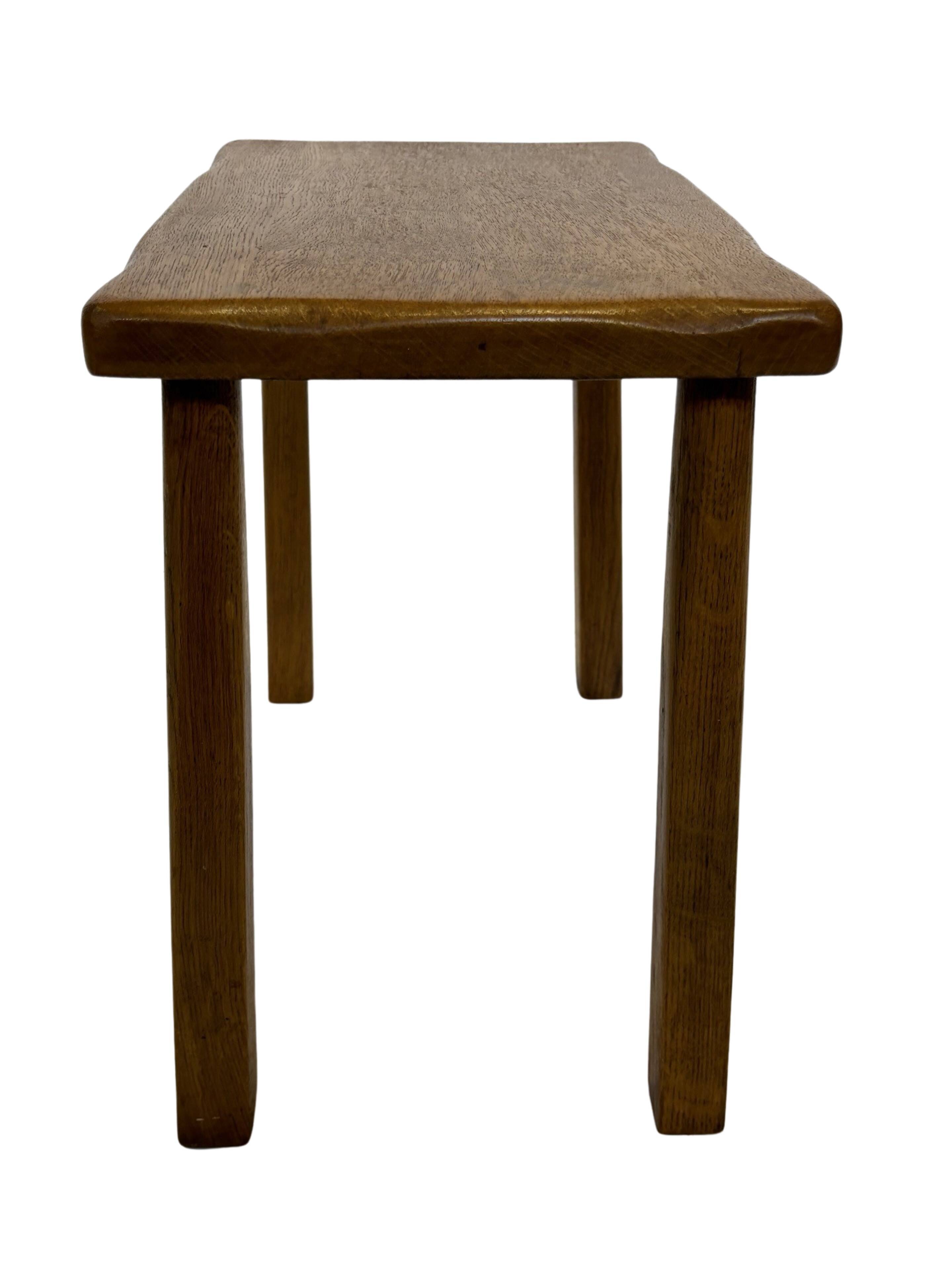 Vintage Set of 3 brutalist oak side or nesting tables 1970s