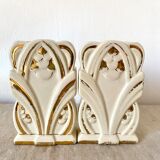 Pair of art deco fireplace vases