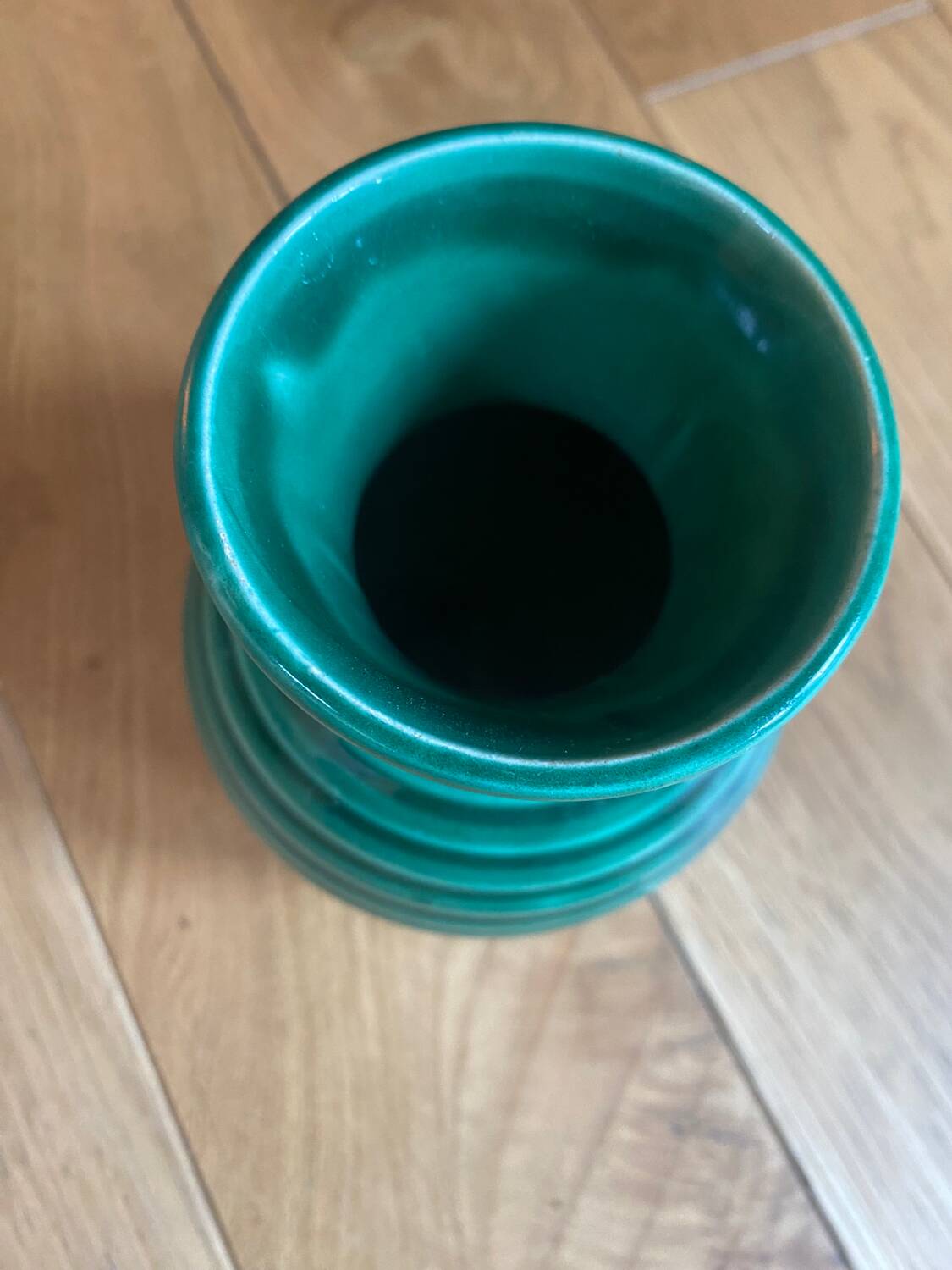 Green ceramic vase