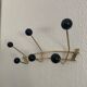 Vintage 1960 gold coat rack 6 hooks balls - 50 x 20 cm