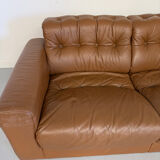 Vintage 1970s De Sede DS-40 camel leather 3-seater sofa.