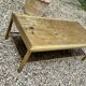 Vintage 70'S Hollywood Regency Brass and Iridescent Glass Coffee Table