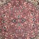 Old pink/cream vintage virgin wool round carpet - 160 cm diameter - Louis de Poortere