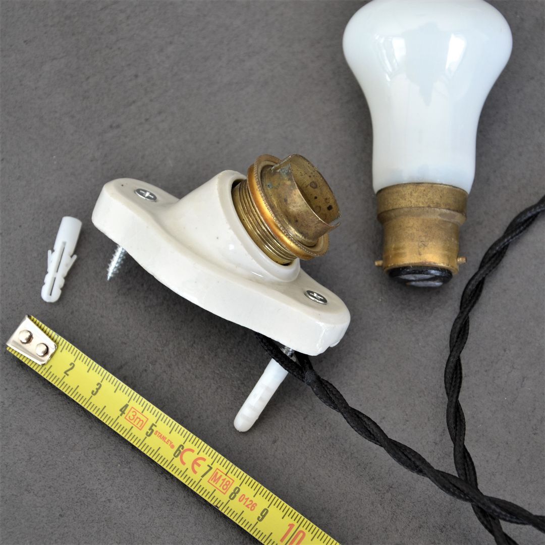 Oval porcelain hook to plug into socket