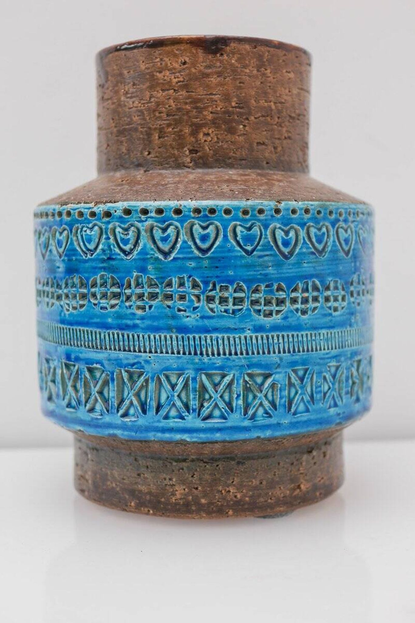 Vintage Rimini Blue Ceramic Vase by Aldo Londi for Bitossi, Italy, 1960s