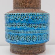 Vintage Rimini Blue Ceramic Vase by Aldo Londi for Bitossi, Italy, 1960s