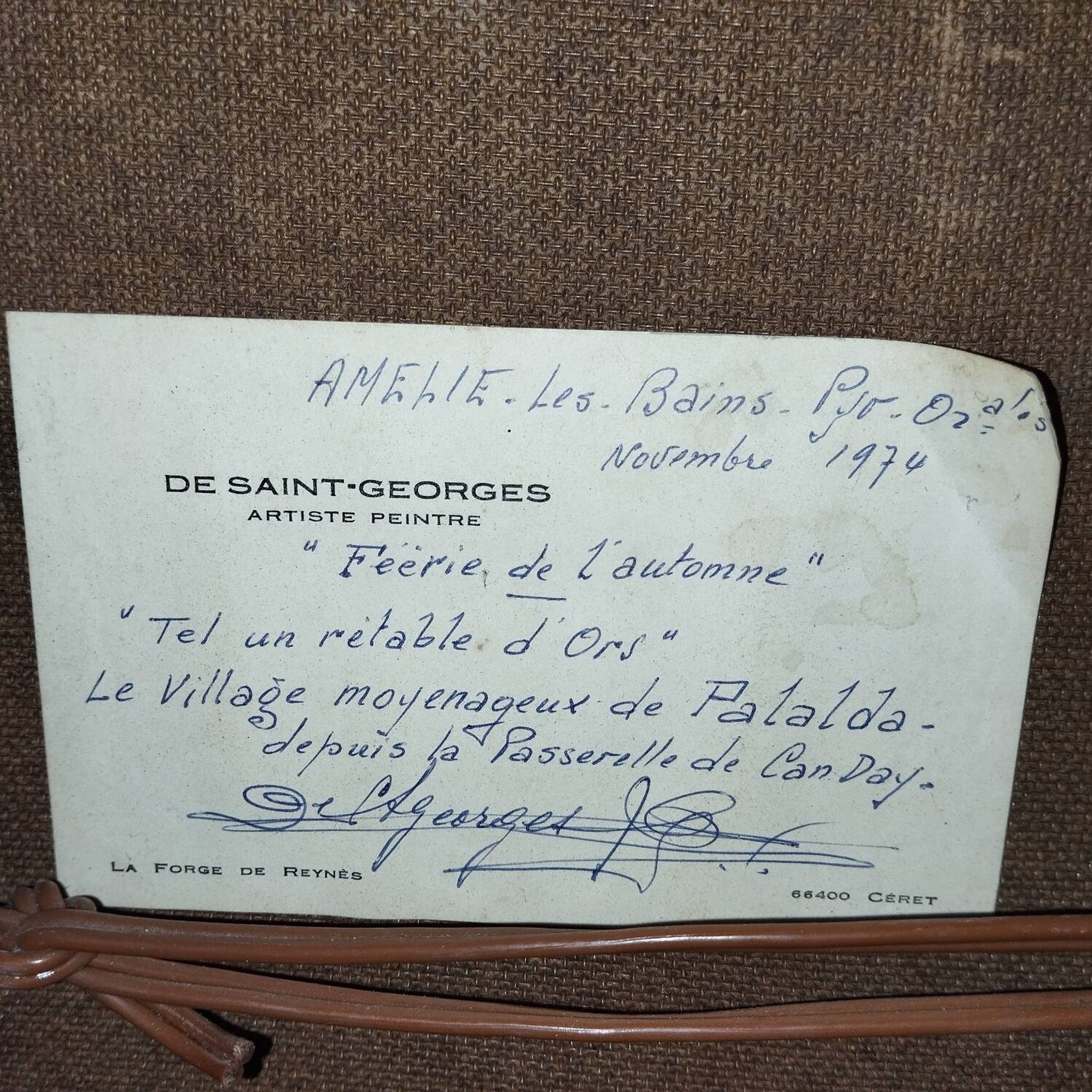 Tableau Amélie les Bains Palalda signé de Saint Georges