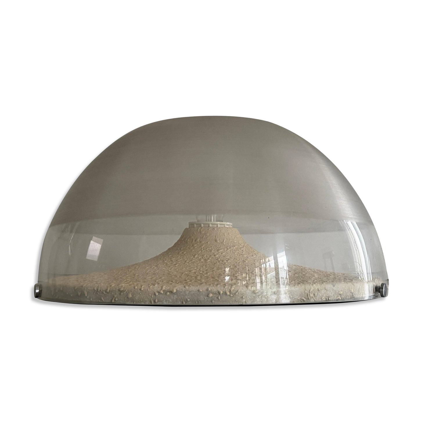 Lampe de table en métal semi-transparent et plexiglas par Harvey Guzzini, années 1960, Italie