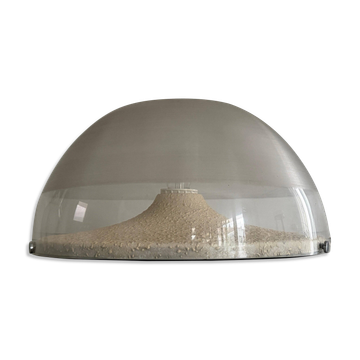 Lampe de table en métal semi-transparent et plexiglas par Harvey Guzzini, années 1960, Italie