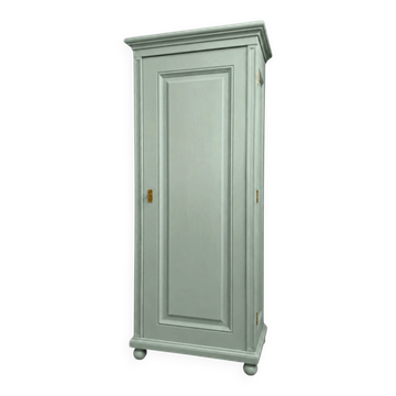 Parisian bonnetière, solid pine, Art Deco, renovated, grey-green.