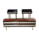 Dresser / chest of drawers and bedside tables - 1960s - faux leather brass