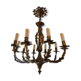 Lustre en bronze dix feux