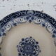 Ancient plate 1900 white and blue ceramic Jules Vieillard Bordeaux