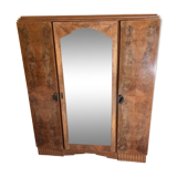 3-door Art Deco wardrobe with mirror