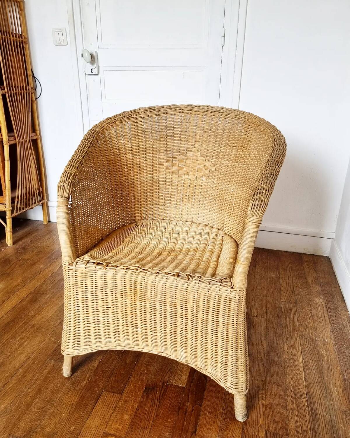 Fauteuil en rotin vintage