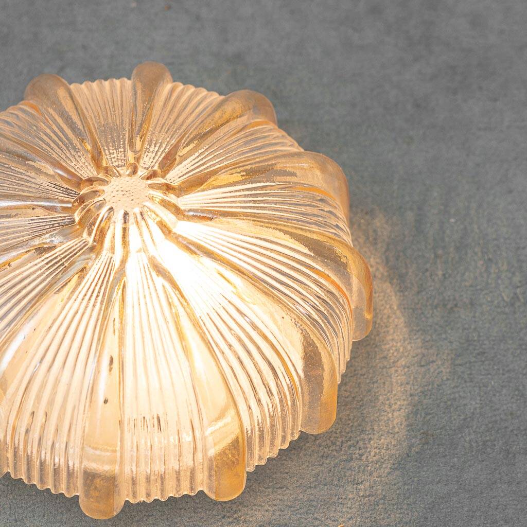 Pair of vintage wall lights in worked transparent glass – 1970s