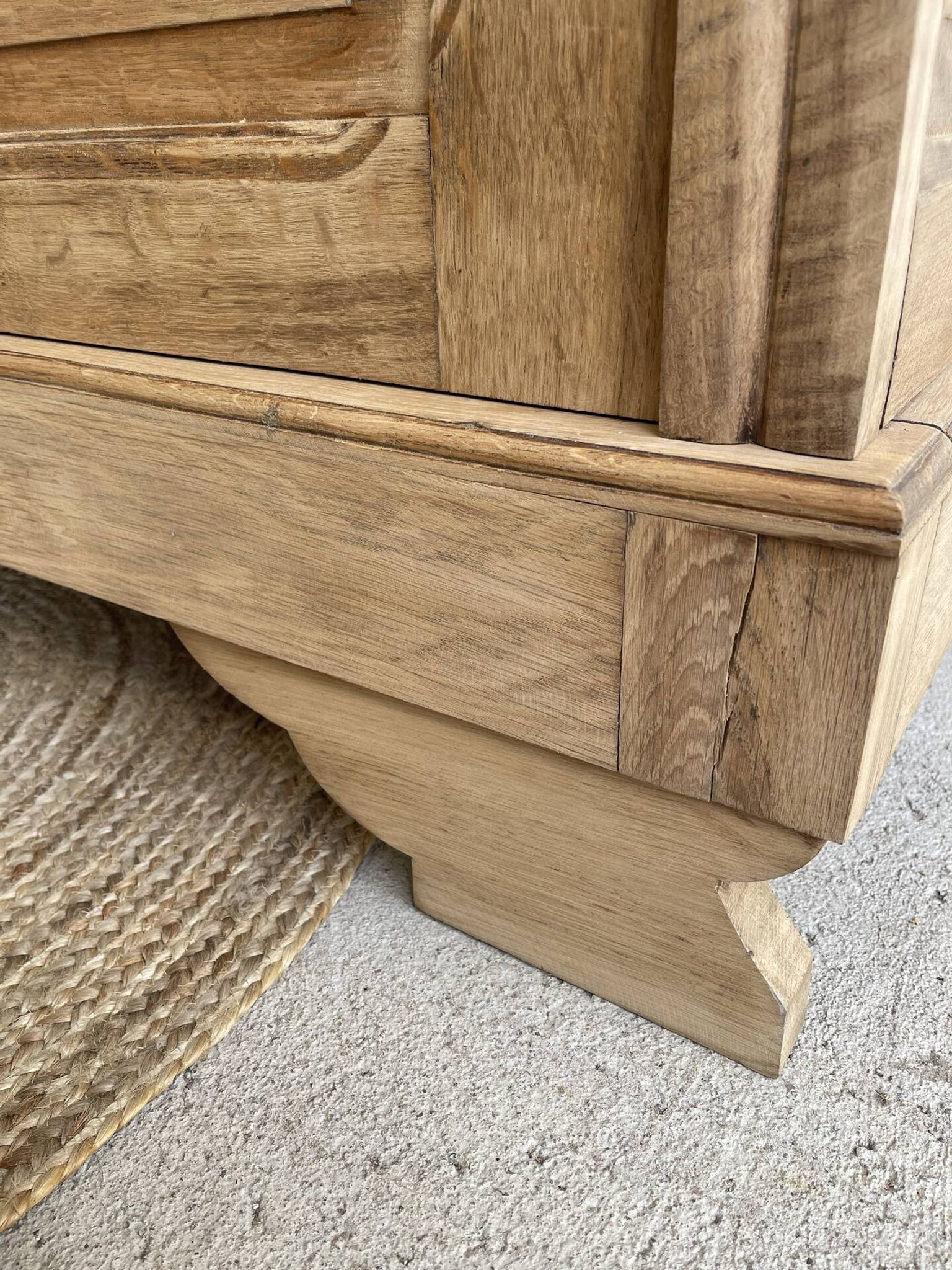 Art Deco wardrobe in raw oak wood