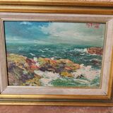 Painting signed Mannessier 1958 - seascape