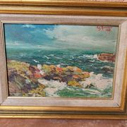 Painting signed Mannessier 1958 - seascape