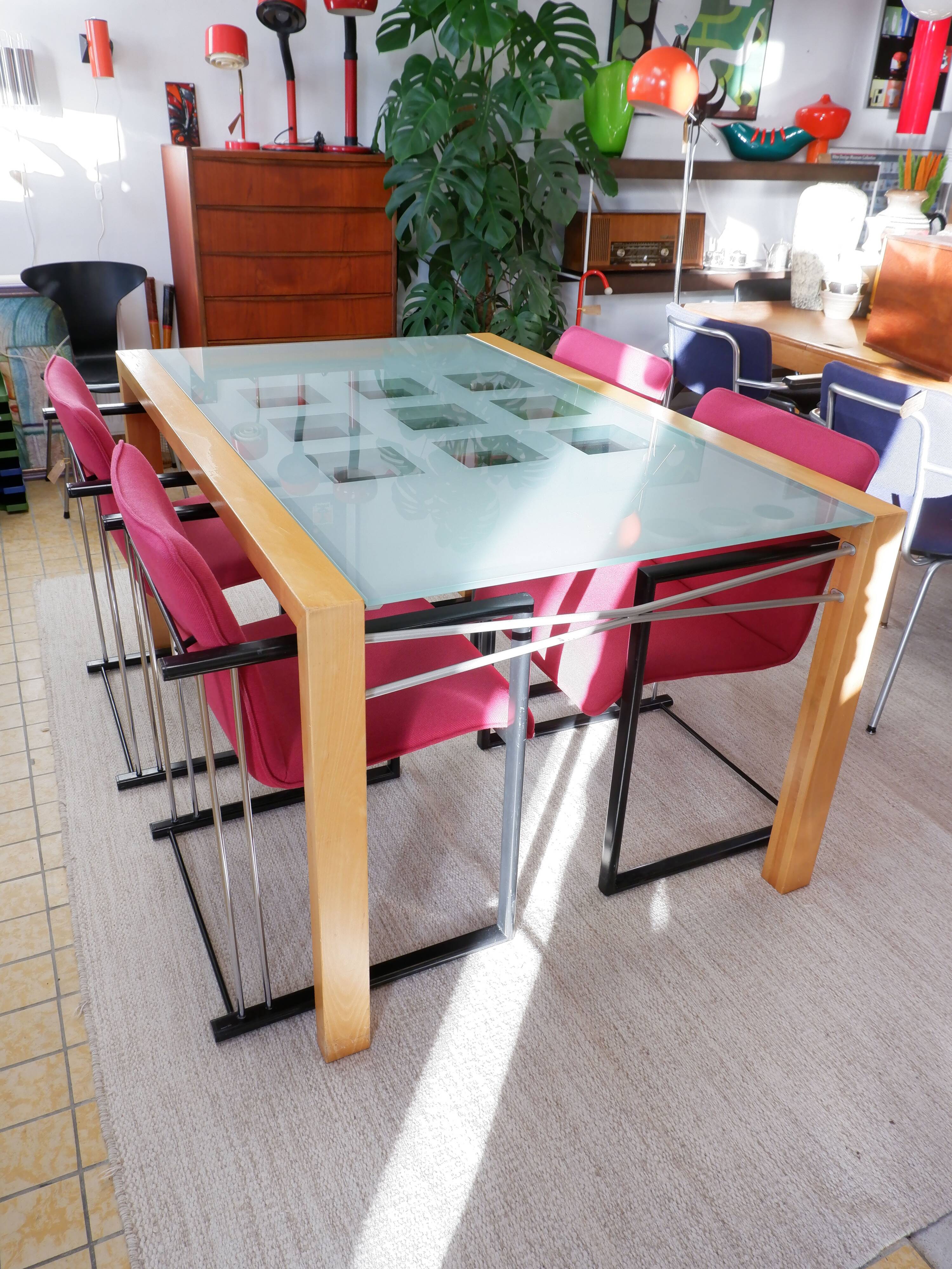 Ligne Roset extendable dining table, 1980s