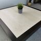 Table basse vintage travertin et bois design 1970