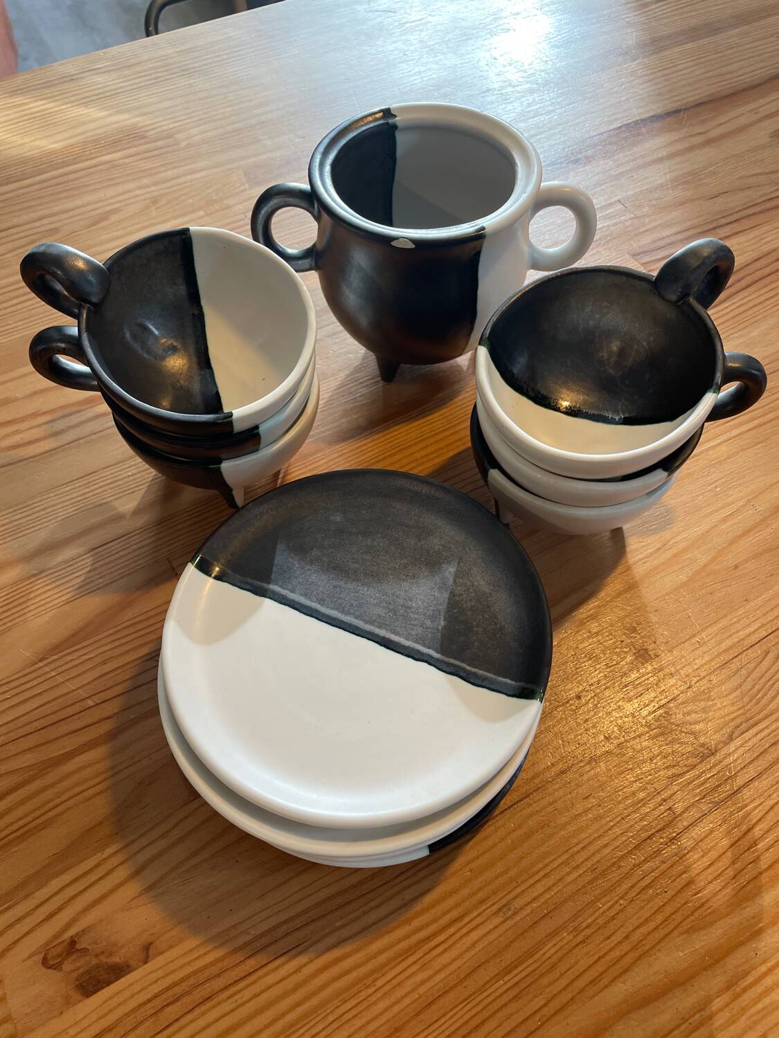 Set of 6 coffee/tea cups with sugar bowl - Vallauris