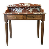 Console art déco noyer et marbre 
